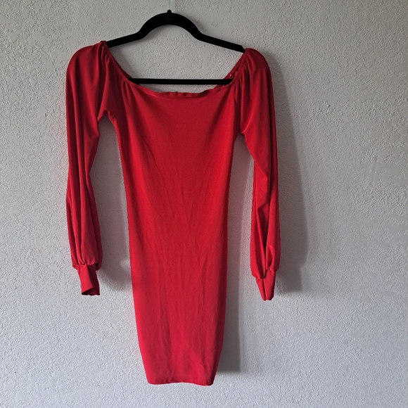 Fashion Nova Red Ruched Dress - Picture 4 of 4